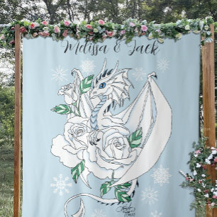 Tapete De Parede Azul-floco de neve do Dragão Branco