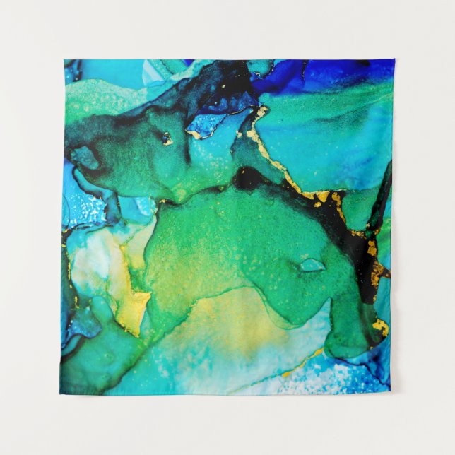 Tapete De Parede AZUL PERSA, verde chartreuse. Arte muito bonita (Frente)