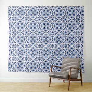 Tapete De Parede Azulejo azul português