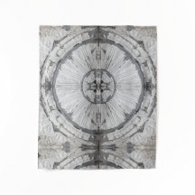 Azulejo de Teto de Quarto de Círculo Branco Antigo