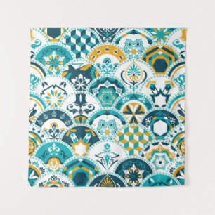 Tapete De Parede Azulejo geométrico de Lisboa Azulejo, português 