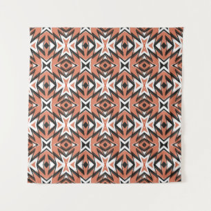 Tapete De Parede Azulejo tradicional, geometria étnica dos corais.