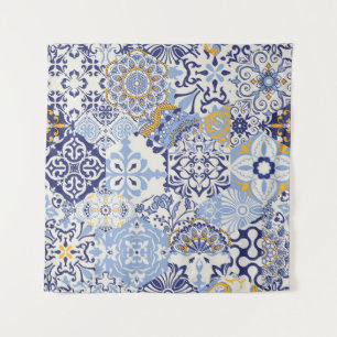 Tapete De Parede Azulejos Azulejos coloridos: padrão desenhado à mã