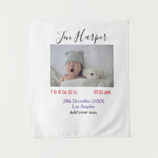 Tapete De Parede Baby birth stats add name place date keepsake memo