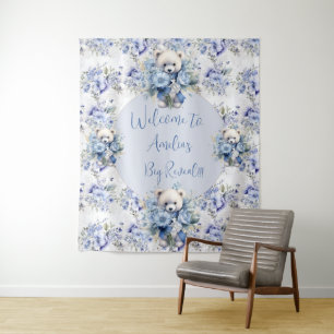Tapete De Parede Baby Boy Blue Gender Revement Fotografia Backdrop