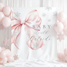 Tapete De Parede Baby It's Cold Outside Pink Bow Backdrop