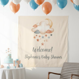 Tapete De Parede Baby Shower Welcome Banner - Moon & Stars Wall Dec
