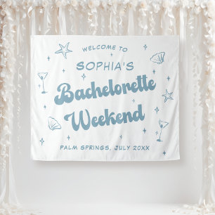 Tapete De Parede Bachelorette Azul Dusty Retro Beach