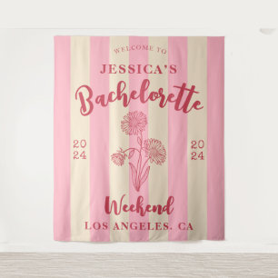 Tapete De Parede Bachelorette Beige Rosa Bem-vinda Flor do Mês de N