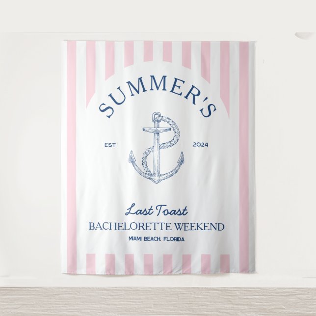 Tapete De Parede Bachelorette Costeira Fim de semana náutico modern (Frente)