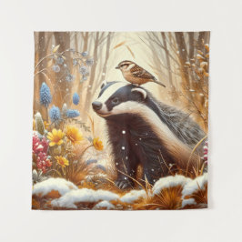 Tapete De Parede Badger e Sparrow Nature Willife Rustic