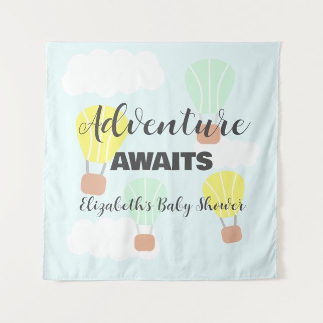 Tapete De Parede Balão de ar quente Sexo Chá de fraldas neutro (Frente)