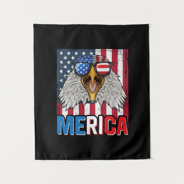Tapete De Parede Bald Eagle Merica 4 de julho (Frente)
