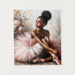 Tapete De Parede Ballerina Afro-Americana a Rosa