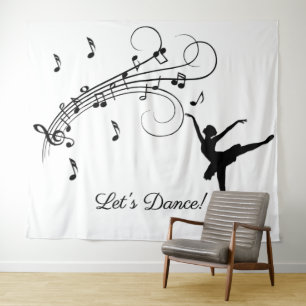 Tapete De Parede Ballerina Dançando para a Música Adicionar Texto