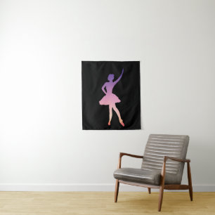 Tapete De Parede Ballerina silhueta rosa púrpura 