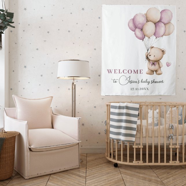 Tapete De Parede Balões de bege-rosa-rosa violeta-poeirento (Criador carregado)