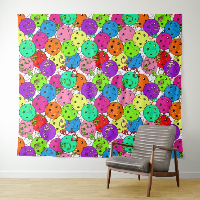 Tapete De Parede Balões-de-seleção do partido Pickleball em branco (In Situ (Horizontal))