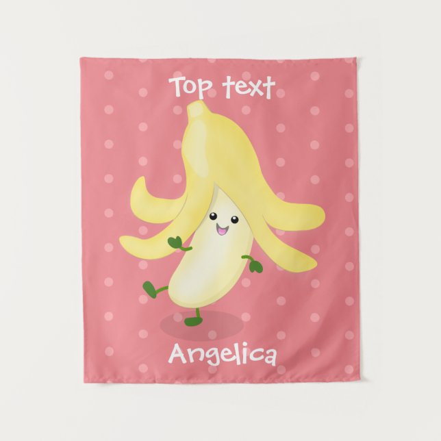 Tapete De Parede Banana de desenho animado fofo kawaii  (Frente)