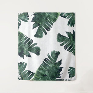 Tapete De Parede Banana Deixa Cores Aquáticas Pintura Tropical Natu