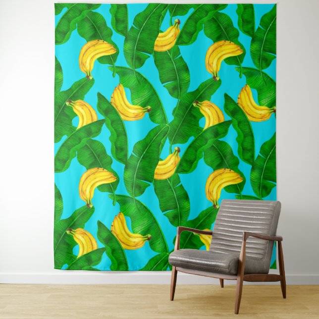 Tapete De Parede Bananas e folhas design (In Situ)