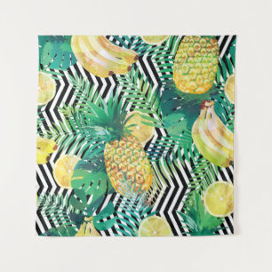Tapete De Parede Bananas Exóticas Limões Tropicais