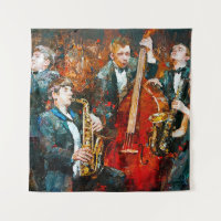 banda de jazz na moda tocando música no local, de