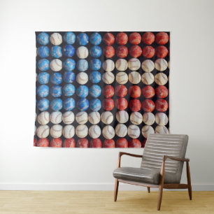 Tapete De Parede Bandeira Americana do Baseball