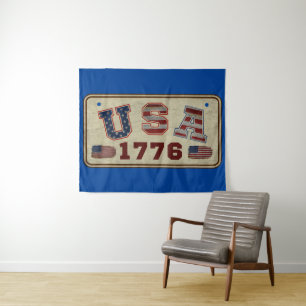 Tapete De Parede Bandeira Americana Vintage EUA 1776
