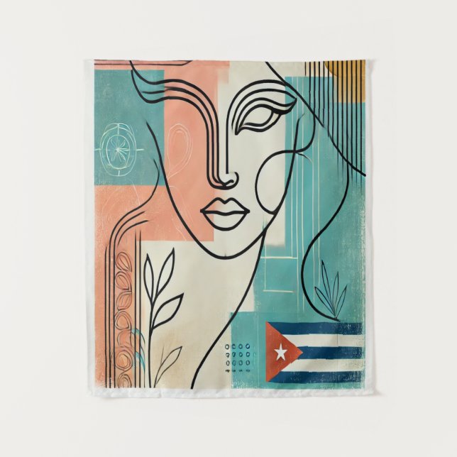 Tapete De Parede bandeira cuba (Frente)
