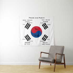 Tapete De Parede Bandeira da Coreia do Sul - Yin Yang