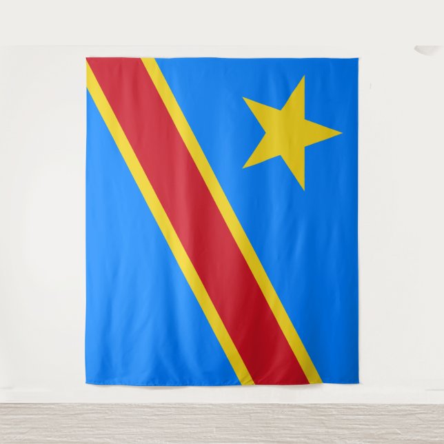Tapete De Parede Bandeira da República Democrática do Congo (Frente)