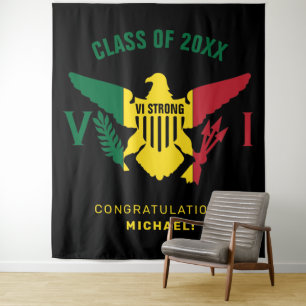 Tapete De Parede Bandeira das Ilhas Virgens dos EUA, Classe, Vermel