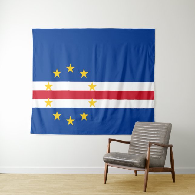 Tapete De Parede Bandeira de Cabo Verde (In Situ (Horizontal))