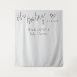 Tapete De Parede Bandeira de Chuveiro de Bebê Neutro Moderno Oh Bab