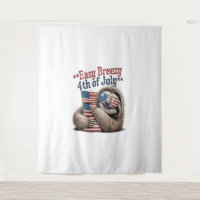 Bandeira de Hugging Sloth 4 de julho