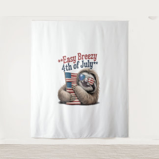 Tapete De Parede Bandeira de Hugging Sloth 4 de julho