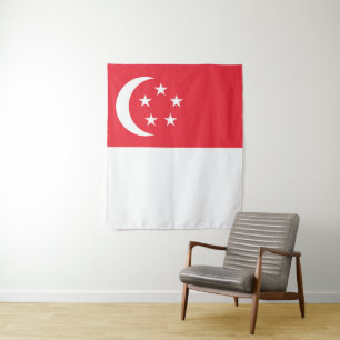 Tapete De Parede bandeira de Singapura