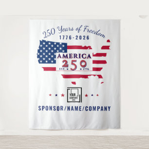 Tapete De Parede Bandeira do Mapa Patriótico Americano 250º Logotip