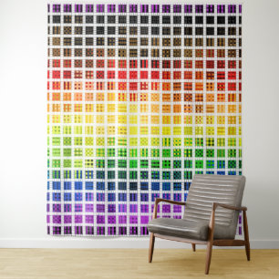 Tapete De Parede Bandeira do Orgulho Gay Colorida Xadrez Boho Excên