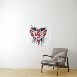 Tapete De Parede Bandeira do Reino Unido Amor