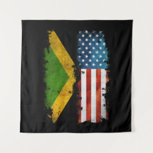 Tapete De Parede Bandeira jamaicana americana Jamaica Usa