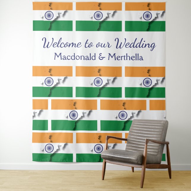 Tapete De Parede Bandeira Personalizada da Índia (In Situ)