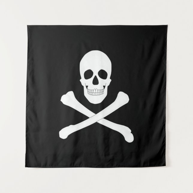 Tapete De Parede Bandeira Pirata (Caveira e Cruzamentos) (Jolly Rog (Frente)