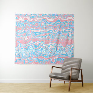 Tapete De Parede Bandeira Trans Pride Trippy Boho Groovy Strips