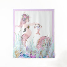Bandeiras de Fundo de Chuveiro de Bebê Sereia
