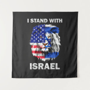 Tapete De Parede Bandeiras de Israel e EUA Leão _ Eu Estou com Isra