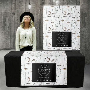 Tapete De Parede Banner comercial da mesa Runner Logotipo pescador