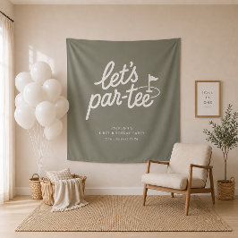 Tapete De Parede Banner de Aniversário de 1 ano Let's Par-tee Golf