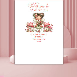 Tapete De Parede Banner de Aniversário de 5 anos da Fada Floral Mág